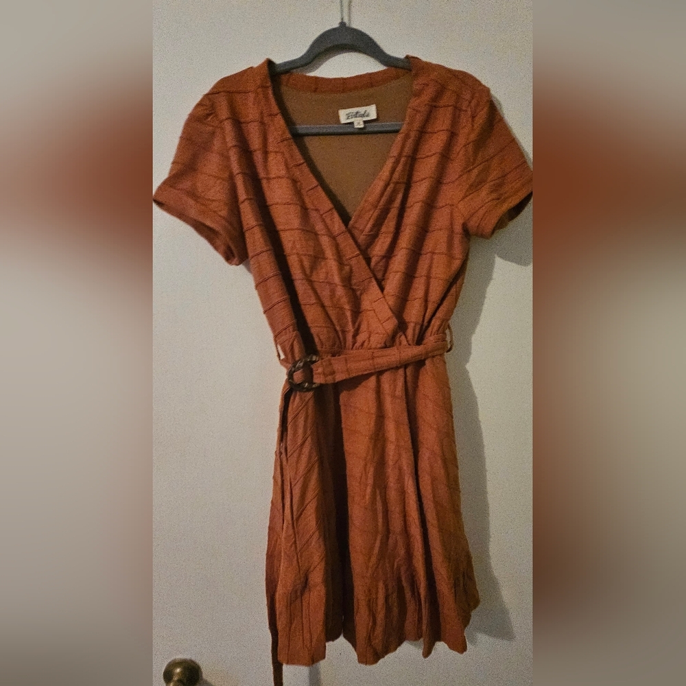 Elegant Brown Wrap Dress